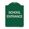 Signmission Designer Series School Entrance, Green & Tan Heavy-Gauge Aluminum Sign, 24" x 18", G-1824-24451 A-DES-G-1824-24451 - alternate 1
